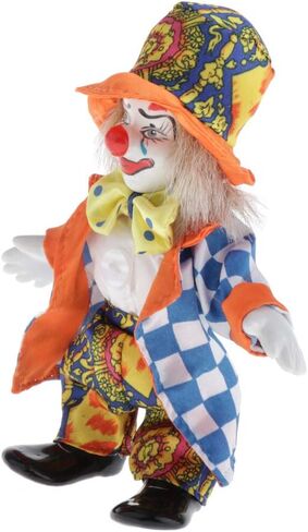 Esquirla 16cm Porcelain Clown Doll Harlequin Doll with Beautiful Outfit Hat for Kids Toys, Home Decoration Ornament in Saudi Arabia