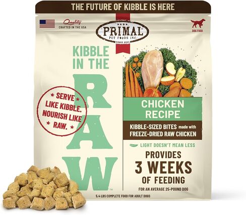 primal kibble في طعام الكلاب المجفف الخام المجفف ، الدجاج ، مغرفة وتقدم ، مصنوع من البروتين الخام ، وتغذية المكونات الكاملة ، مصنوعة في الولايات المتحدة الأمريكية ، كيس الكلاب الجافة 5.4 رطل in Kuwait