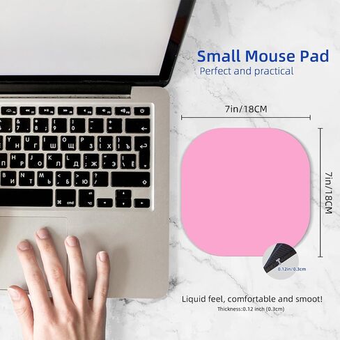 Mouse Pad, Square Small Mouse Mat, Non-Slip Mini Mousepads Cute Washable, Rubber Black Mouse Pads Portable 18cm x 18cm for Travel Working Home Desk Organiser in Saudi Arabia