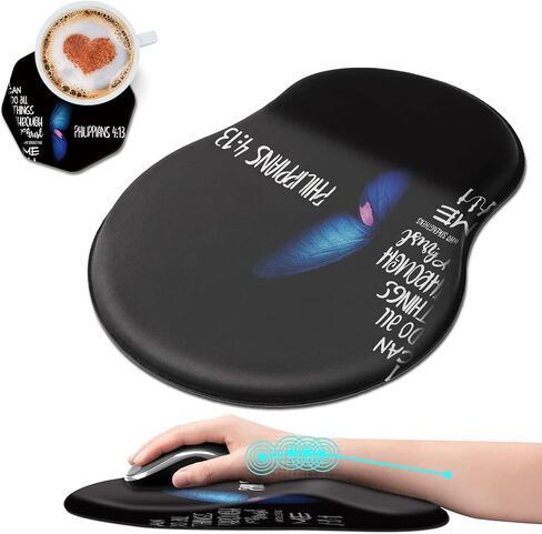لوحة الماوس مع هلام دعم المعصم ، وسادة الماوس المريح مع راحة معصم مريحة ، والألعاب Mousepad قاعدة PU للانزلاق لمكتب كمبيوتر محمول سهلة وتخفيف الألم ، اليعسوب الأرجواني in Kuwait