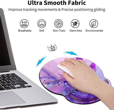 لوحة الماوس مع هلام دعم المعصم ، وسادة الماوس المريح مع راحة معصم مريحة ، والألعاب Mousepad قاعدة PU للانزلاق لمكتب كمبيوتر محمول سهلة وتخفيف الألم ، اليعسوب الأرجواني in Kuwait