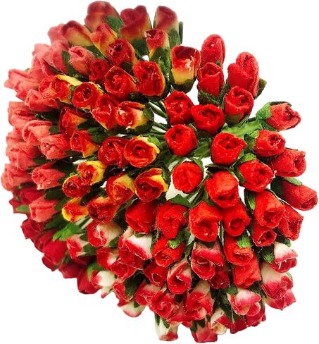 PL مجموعة من 100 Tiny Rose Buds Mulberry Paper Flower Rose-Set4 Craft Handmade Size 0.15 "سجل قصاصات صغير جدًا للعديد من مشاريع Card Craft (بلوتين أزرق 170) in Kuwait