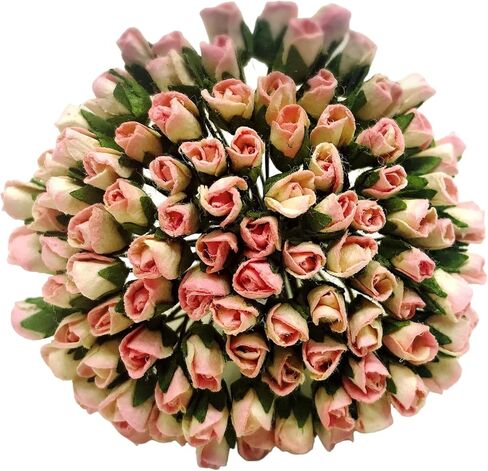 PL مجموعة من 100 Tiny Rose Buds Mulberry Paper Flower Rose-Set4 Craft Handmade Size 0.15 "سجل قصاصات صغير جدًا للعديد من مشاريع Card Craft (بلوتين أزرق 170) in Kuwait