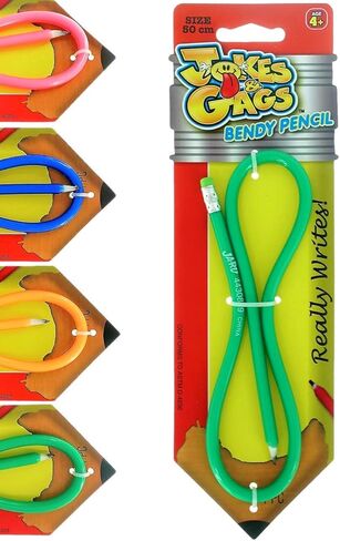 JA-RU Flexible Bendy Pencil 20 inches 20" Long (1 Unit Assorted Color) Writes Soft Bending Pencils for Kids. Fun Pens Great Birthday Party Favor School Supply Toy. #1367-1A in Kuwait