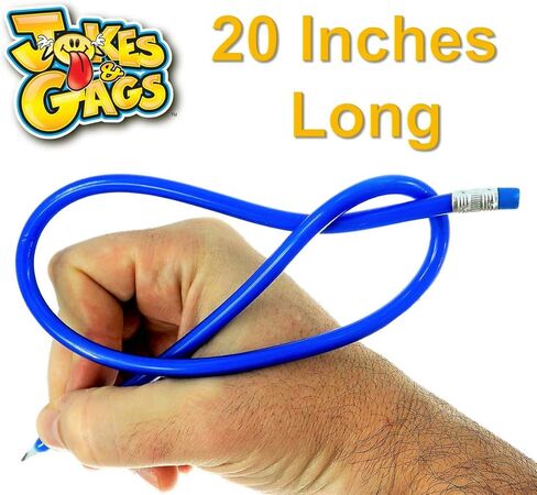 JA-RU Flexible Bendy Pencil 20 inches 20" Long (1 Unit Assorted Color) Writes Soft Bending Pencils for Kids. Fun Pens Great Birthday Party Favor School Supply Toy. #1367-1A in Kuwait