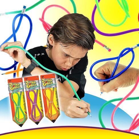 JA-RU Flexible Bendy Pencil 20 inches 20" Long (1 Unit Assorted Color) Writes Soft Bending Pencils for Kids. Fun Pens Great Birthday Party Favor School Supply Toy. #1367-1A in Kuwait