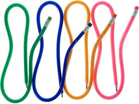 JA-RU Flexible Bendy Pencil 20 inches 20" Long (1 Unit Assorted Color) Writes Soft Bending Pencils for Kids. Fun Pens Great Birthday Party Favor School Supply Toy. #1367-1A in Kuwait