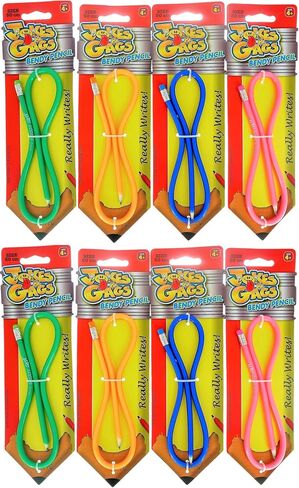 JA-RU Flexible Bendy Pencil 20 inches 20" Long (1 Unit Assorted Color) Writes Soft Bending Pencils for Kids. Fun Pens Great Birthday Party Favor School Supply Toy. #1367-1A in Kuwait