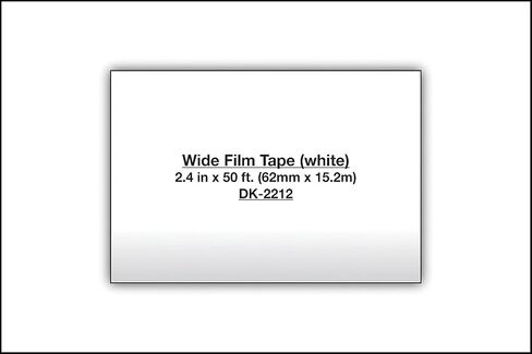 Brother Genuine DK-2212 Continuous Length Black on White Film Tape for Brother QL Label Printers, 2.4" x 50' (62mm x 15.2M), 1 Roll per Box, DK2212,Black/White in Kuwait