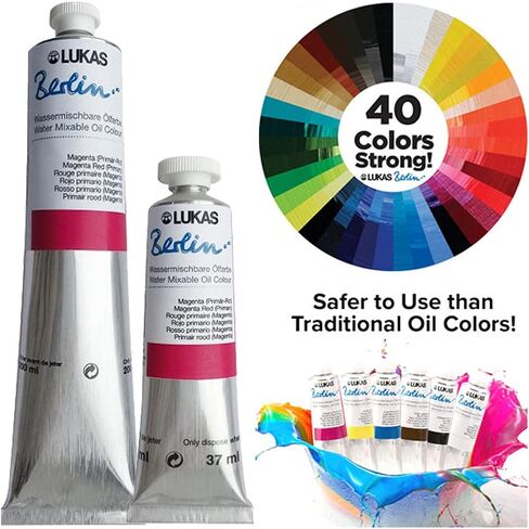 Lukas Water mixable Premium Oil Paint. 200 ml Titanium White in Kuwait