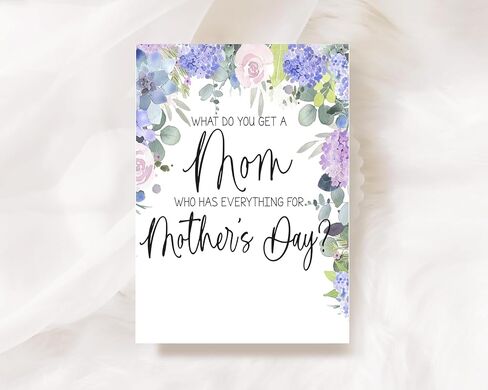 Pregnancy Announcement Card for Mom, Grandma Baby Reveal Card - What do you get a Mom who has everything for her Birthday (Lilac Mom Birthday) in Kuwait