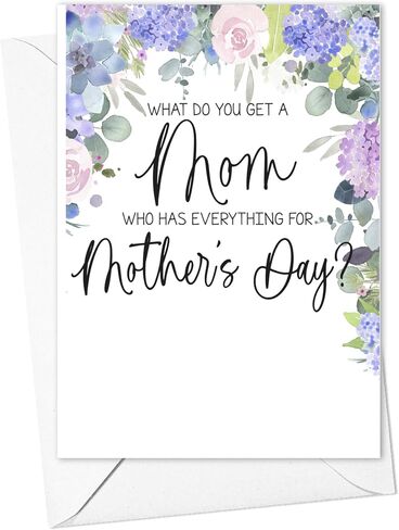 Pregnancy Announcement Card for Mom, Grandma Baby Reveal Card - What do you get a Mom who has everything for her Birthday (Lilac Mom Birthday) in Kuwait