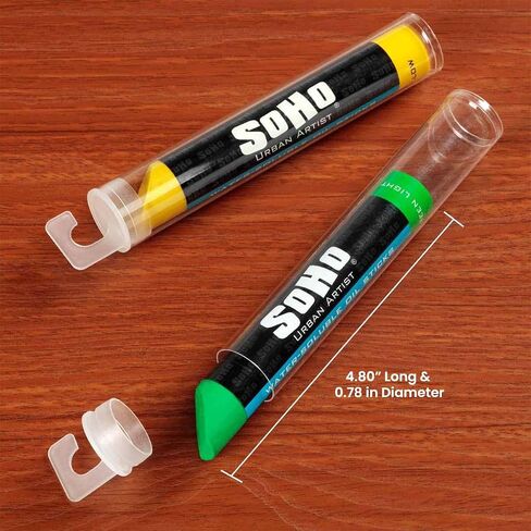 SoHo Urban Artist Water Soluble Oil Sticks for Artists – Set of 24 + Blender Oil Paint Stick - 37 ml - No Brushes or Solvents Needed, Paint Any Primed Surface, Water Clean-Up, Non-Toxic, 4.8 x 0.78 in Saudi Arabia