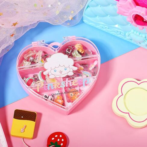 PinkSheep يونيكورن كليب على الأقراط للفتيات الصغيرات، أقراط بلينغ أقراط قوس قزح للأطفال، 6 أزواج، أفضل هدية in Kuwait