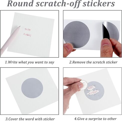 50 Pieces Scratch Off Stickers 2 Inch Gold & Silver Round Scratch Off Labels Self-Adhesive Custom Scratch Off Labels Decals Circle for DIY Lottery Tickets Raffle Cards and Party Games(Silver) in Saudi Arabia