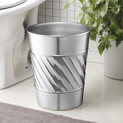 Monarch Abode 39628 Handcrafted, Wave Embossed, Metal Wastebasket Trash Can for Home Office Bedroom, Decorative Wastebasket, Modern Bathroom Decor, Durable, Antique Copper Finish in Saudi Arabia