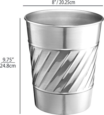 Monarch Abode 39628 Handcrafted, Wave Embossed, Metal Wastebasket Trash Can for Home Office Bedroom, Decorative Wastebasket, Modern Bathroom Decor, Durable, Antique Copper Finish in Saudi Arabia