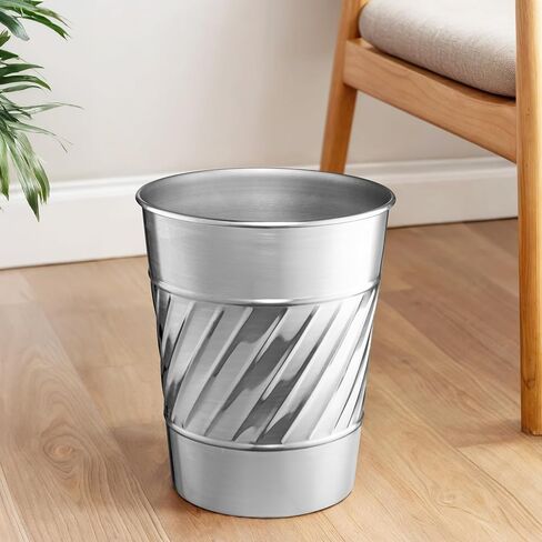 Monarch Abode 39628 Handcrafted, Wave Embossed, Metal Wastebasket Trash Can for Home Office Bedroom, Decorative Wastebasket, Modern Bathroom Decor, Durable, Antique Copper Finish in Saudi Arabia