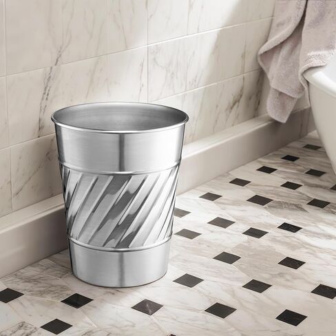 Monarch Abode 39628 Handcrafted, Wave Embossed, Metal Wastebasket Trash Can for Home Office Bedroom, Decorative Wastebasket, Modern Bathroom Decor, Durable, Antique Copper Finish in Saudi Arabia