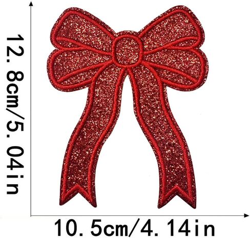 2Pcs Black Bow Iron On Patches Glitter Sweatshirts Side Bow Embroidered Patch Cute Applique DIY Decorative Accessories for Clothes Backpacks Jackets Hats in Saudi Arabia