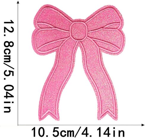 2Pcs Black Bow Iron On Patches Glitter Sweatshirts Side Bow Embroidered Patch Cute Applique DIY Decorative Accessories for Clothes Backpacks Jackets Hats in Saudi Arabia