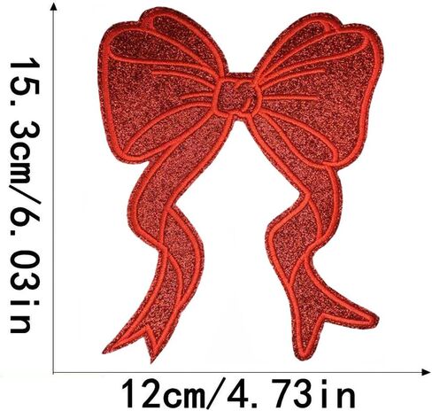 2Pcs Black Bow Iron On Patches Glitter Sweatshirts Side Bow Embroidered Patch Cute Applique DIY Decorative Accessories for Clothes Backpacks Jackets Hats in Saudi Arabia