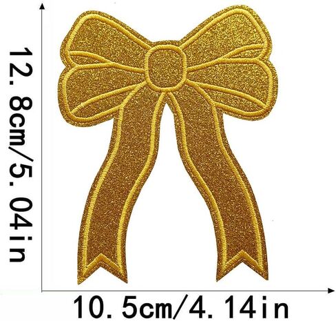 2Pcs Black Bow Iron On Patches Glitter Sweatshirts Side Bow Embroidered Patch Cute Applique DIY Decorative Accessories for Clothes Backpacks Jackets Hats in Saudi Arabia