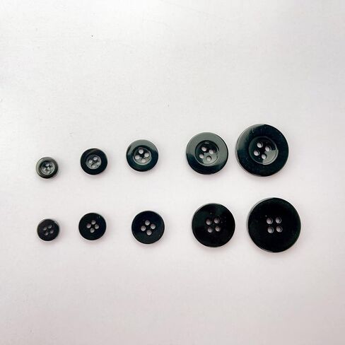 100Pcs Wide Edge Black Sewing Buttons,4-Hole Craft 5 Sizes,with Compartment Storage Box, Suitable for Sewing,Suit Coat Shirt Buttons，DIY Decoration in Saudi Arabia