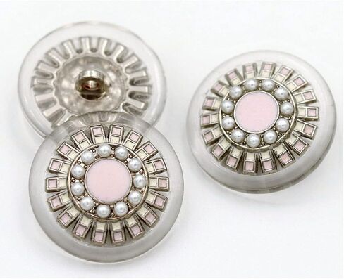 5 Pcs Pearl Plastic Buttons Decorative Buttons DIY Sewing Supplies Embellishments for Clothing(Pink,23mm) in Saudi Arabia