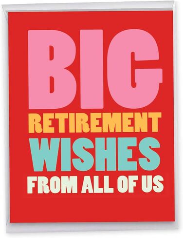 NobleWorks Oversize Retirement Greeting Card From Us 8.5 x 11 Inch with Envelope (1 Pack) Oversize Jumbo Co-Worker, Good Luck Big Retirement Wishes J2734RTG-US in Saudi Arabia