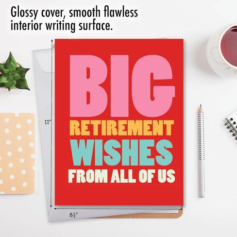 NobleWorks Oversize Retirement Greeting Card From Us 8.5 x 11 Inch with Envelope (1 Pack) Oversize Jumbo Co-Worker, Good Luck Big Retirement Wishes J2734RTG-US in Saudi Arabia