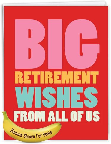 NobleWorks Oversize Retirement Greeting Card From Us 8.5 x 11 Inch with Envelope (1 Pack) Oversize Jumbo Co-Worker, Good Luck Big Retirement Wishes J2734RTG-US in Saudi Arabia
