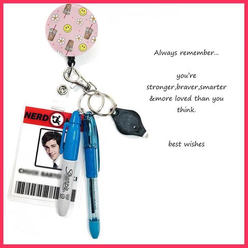 Retractable Badge Reel with Swivel Alligator Clip, Smliey Face Coffee Cute Nurse ID Badge Holder for RN Nursing Doctor Teacher in Saudi Arabia