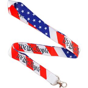 PinMaze We The People Lanyard - 4th of July Independence Day United States Constitution Lanyard Badge Keychain Badge ID Holder