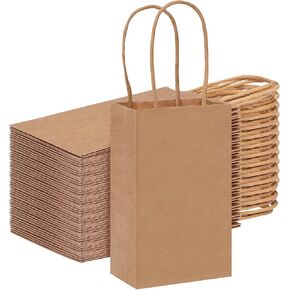 OUTUXED Small Gift Bags Mini Gift Bags with Handles 60 Pack 6x3.5x2.4 Inch for Shopping, Wedding, Birthday, Business,Baby Shower,Party Favor