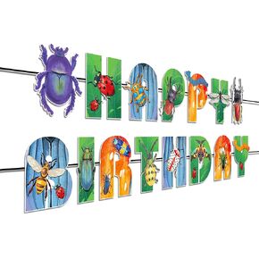 Bugs Birthday Banner Insects Happy Birthday Party Decorations Bug Banner Insects Themed Party Supplies Bugs Birthday Decorations for Kids Adult DIY Birthday Party Decor