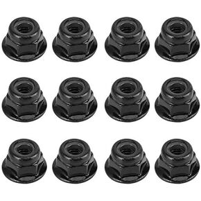 RC Nuts, 12PCS Non Slip Tire 4mm Lock Nut Compatible with SCX10 1/10 RC Model Car(Black)