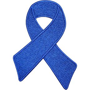 Colon Cancer Awareness Patch Dark Blue Embroidered Iron on Sew on Patch Badge for Clothes etc.9x6cm