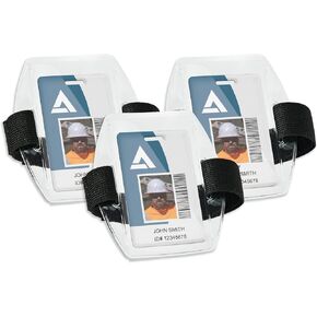 Ergodyne Squids 3386 Vinyl Arm Band ID/Badge Holder, 3-Pack, Black