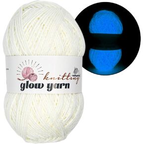 100g/3.5oz BulingBuling Acrylic Glow in The Dark Yarn,Colourful Yarn -Worsted Fine #2Yarn - 240M/262Yards ，Beginners Yarnfor Crochet and Knitting (Rainbow, 1 Pack)