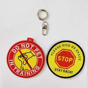 Service Dog Training Patches with Clips, Do Not Pet and Stay Back Signs, Red and Yellow,