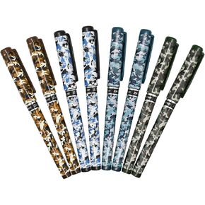 28 PCS Camo Pens Military Camouflage Pen Unique Team Work Gel Pens Black Ink 0.5mm For School Office Outside Activities Military Summer Camp.