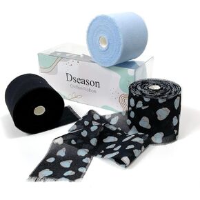 Handmade Fringe Floral Silk Chiffon Ribbons 1.5" x 7 Yards, 3 Rolls 21 Yards Purple Floral Ribbons Set for Wedding Invitations, Bridal Bouquets, Gifts Wrapping, DIY Crafts Decoration