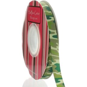 3/8" Green Camo Grosgrain Ribbon 5 Yard