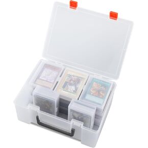 Trading Card Storage Box: Card Case Holder Organizer for 800+ Pokemon, MTG, Yugioh, TCG Cards with 11 Individual Starter Deck Box Each Holds 70 Cards
