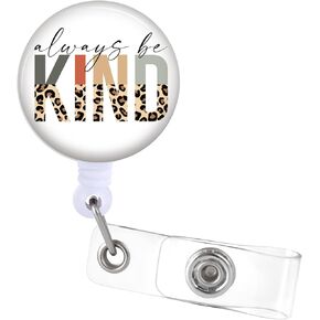 Badge Reels Holder Retractable with ID Clip for Nurse Name Tag Card Boho Always Be Kind Nursing Doctor Teacher Student Medical Work Alligator Clip ZJK831