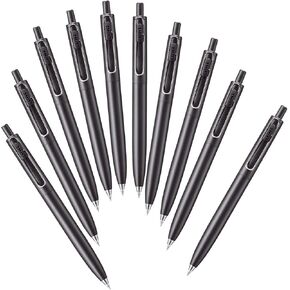 Mitsubishi Pencil UMNSF38F.24 Gel Ballpoint Pen, Uni-Ball One F, 0.38, Charcoal, 10 Pieces