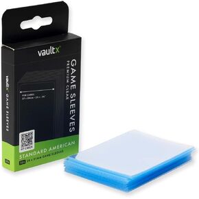 Vault X Standard American Board Game Sleeves for Cards of 57x89mm Protect, Preserve with Non-PVC Anti-Static Fitted Sheath (50pcs)