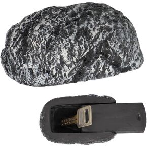 Faux Spare Key Hiders Hide a Key Outdoor Waterproof Safe Storage Box For Outside Yard Garden Statues Ornament Indoor Fake Rock Stone Decorative Large Size Design House Holder Black
