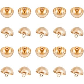 PH PandaHall 20Pcs 11.5mm Diameter Sewing Buttons Metal Button Blazer Half Round Sport Woolen Buttons Set Woolen Coat Jacket Decorative Buttons for DIY Craft (Light Gold)